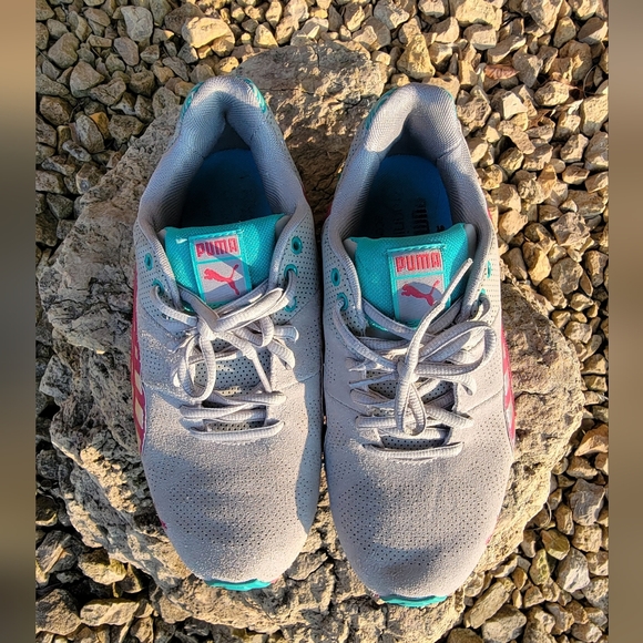 Puma Running Grey Tennis Shoe Sneakers Size 7 - Picture 2 of 8